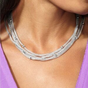 Ross+Simons Elegant Sterling Silver Multi-Strand Mesh Necklace
